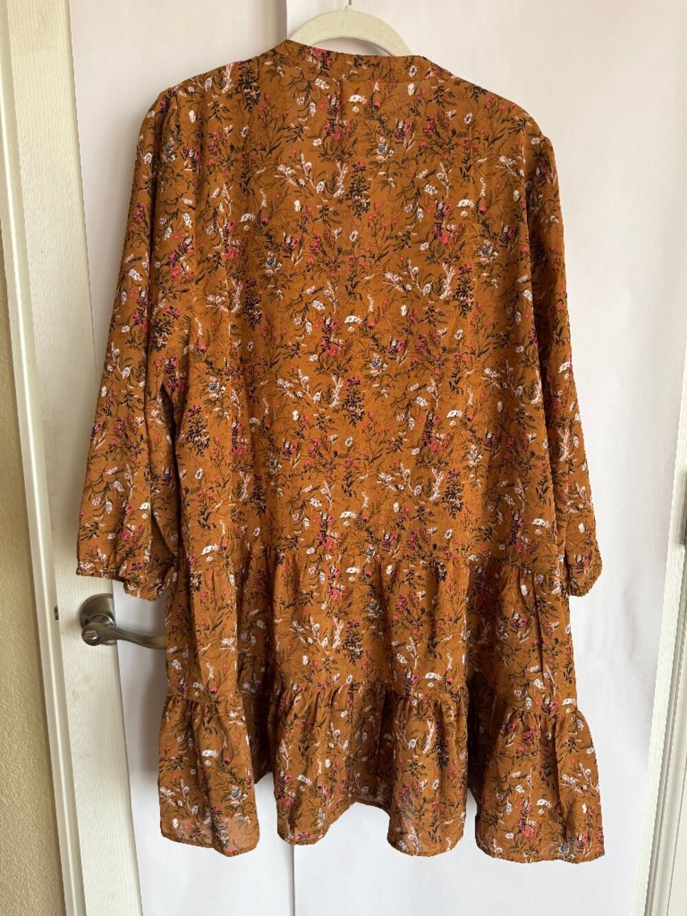 Melloday Womens Floral Brown Dress in XL - Picture 4 of 4